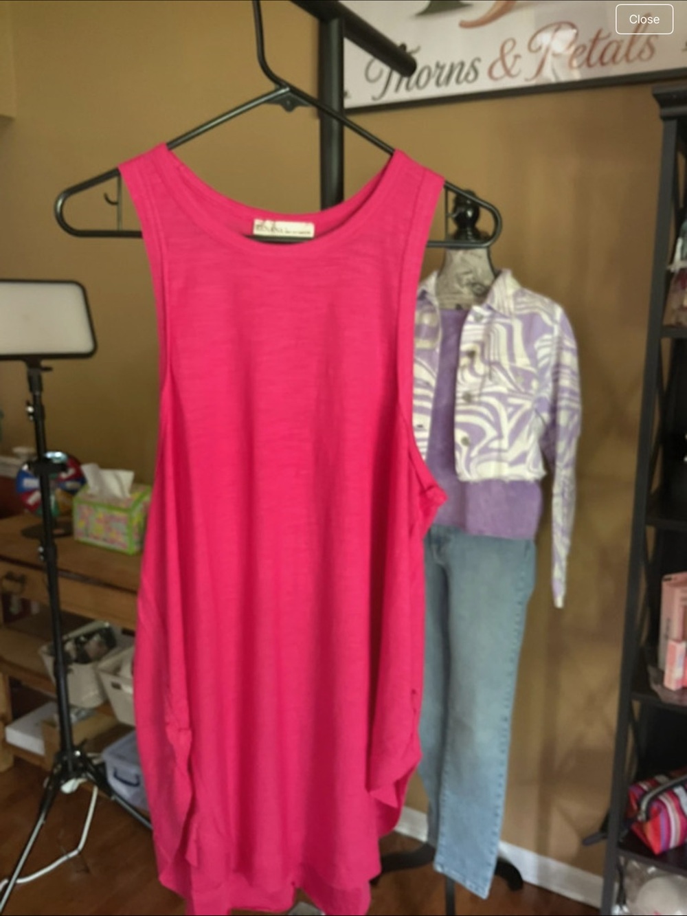 Zenana Outfitters Hot Pink Sleeveless Swing Tank